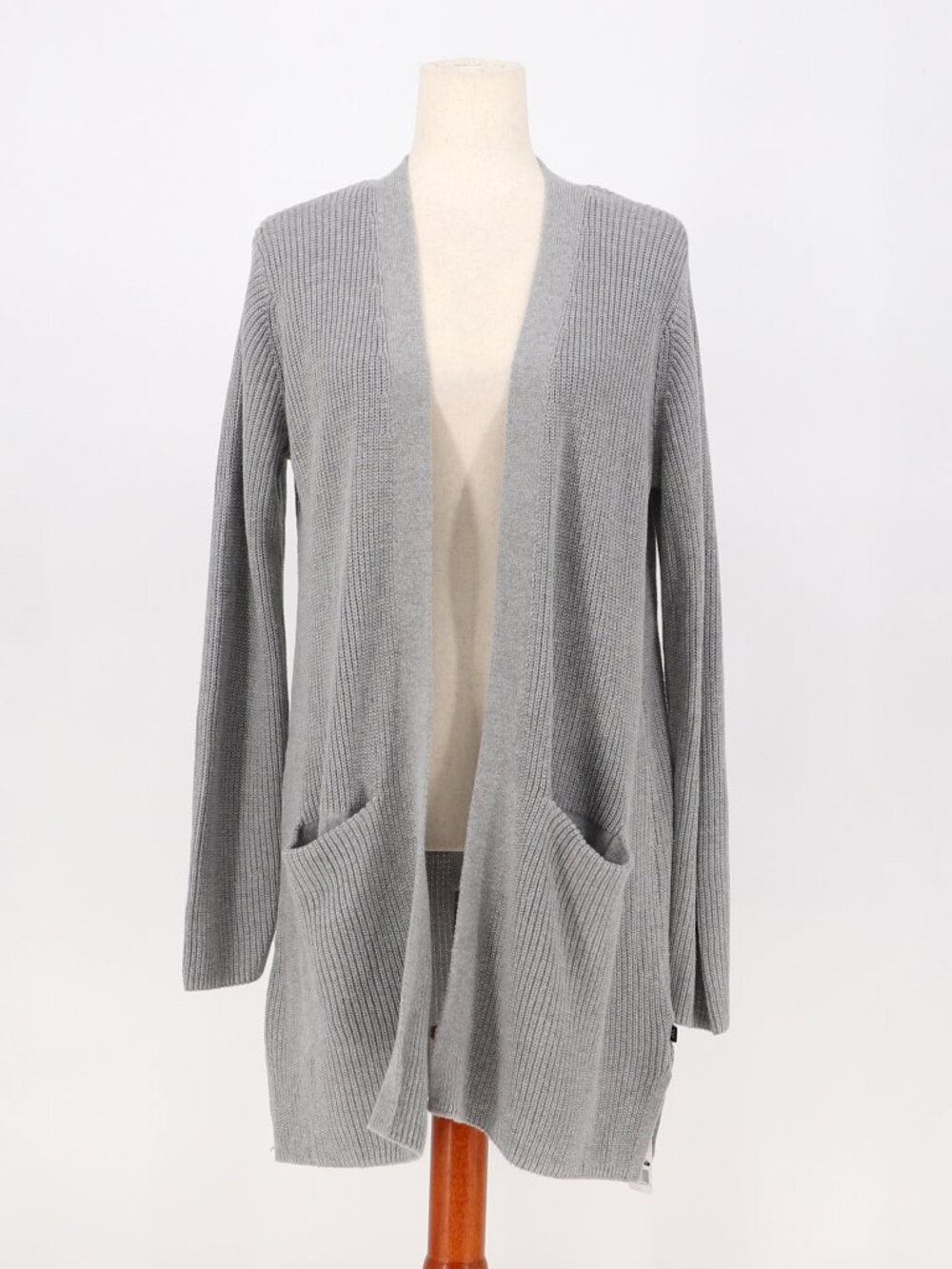 NWT GAP Relaxed Longline Ribbed Open Front Cardigan Sweater Gray Size S